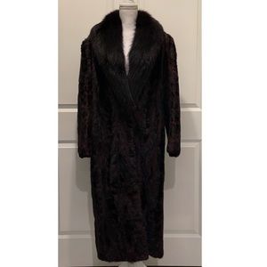 Full Length Fur Coat with Fur Collar